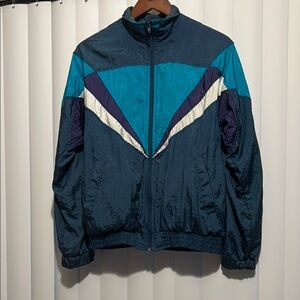 Men's Blue and Teal Jacket m1